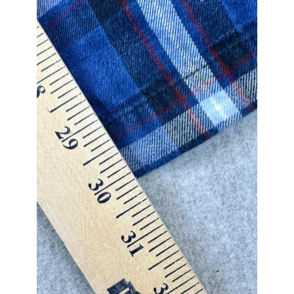 Disney Store Men Sleepwear XL Blue‎ Plaid Mickey Mouse Embroidered Back Pocket